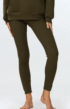 Legginsy prążkowane damskie khaki Oseye