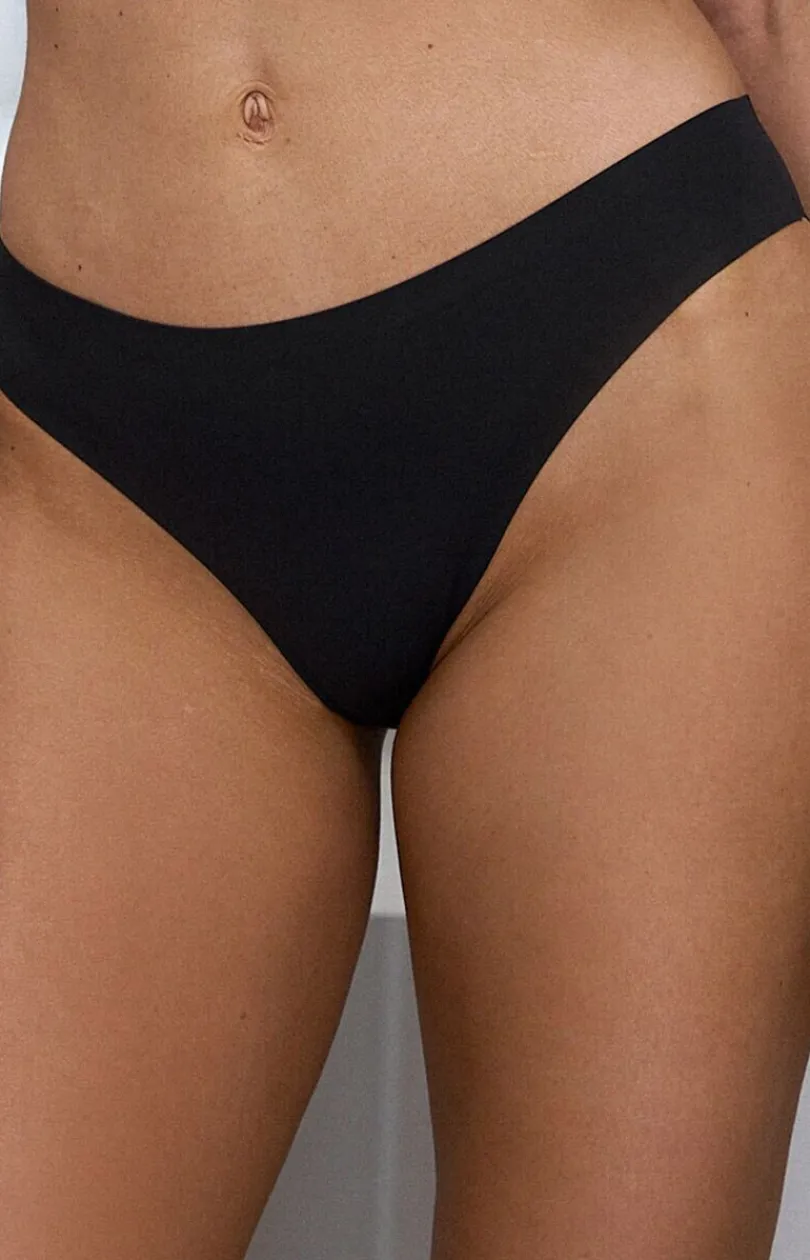 Damskie PURE SIN Bielizna Plus Size|Figi Bezszwowe - ajtki bezzwowe figi dakie czarne Pure Caic