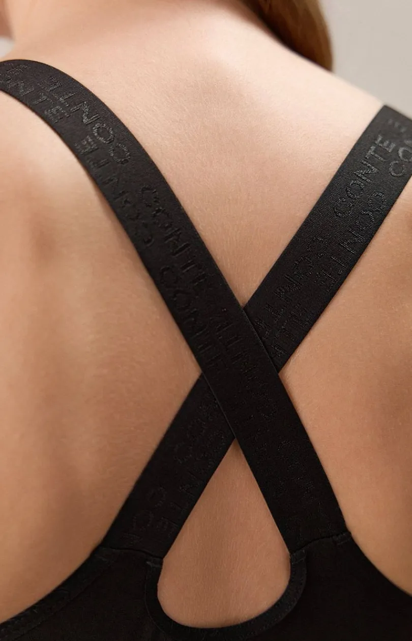 Conte Figi Bawełniane|Biustonosze Sportowe - ajtki bikini czarne FEXIBE B 2240