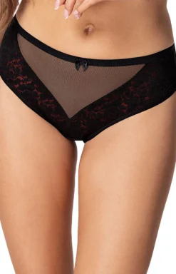 PariPari Lingerie Figi Brazylijskie - ajtki brazyiany z wyoki tane czarno-czerwone aia