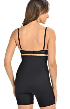 Damskie Teyli Majtki Z Nogawkami|Panty Damskie - Majtki modelujące z wysokim stanem Aida czarne