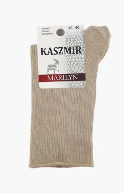 Damskie Marilyn Skarpetki|Długie Skarpetki - beżowe skarpetki damskie Cashmere Dreams