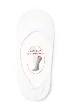 Marilyn Skarpetki - białe stopki damskie z silikonem Cotton Anti-Slip