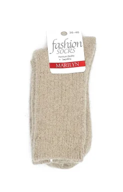Marilyn ciepłe skarpetki damskie latte Angora F28