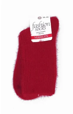 Marilyn ciepłe skarpetki damskie czerwone Angora F28
