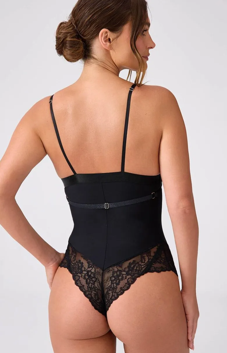 Marilyn czarne body damskie z koronką Fantasy Dream