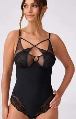 Marilyn czarne body damskie z koronką Fantasy Dream