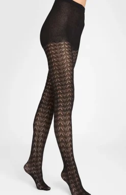 Marilyn czarne rajstopy o żakardowym splocie Jacquard D09 120 DEN