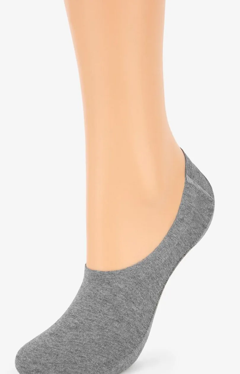 Damskie Marilyn Skarpetki|Skarpety Stopki - 2-pack stopki damskie z silikonem szare Discreet
