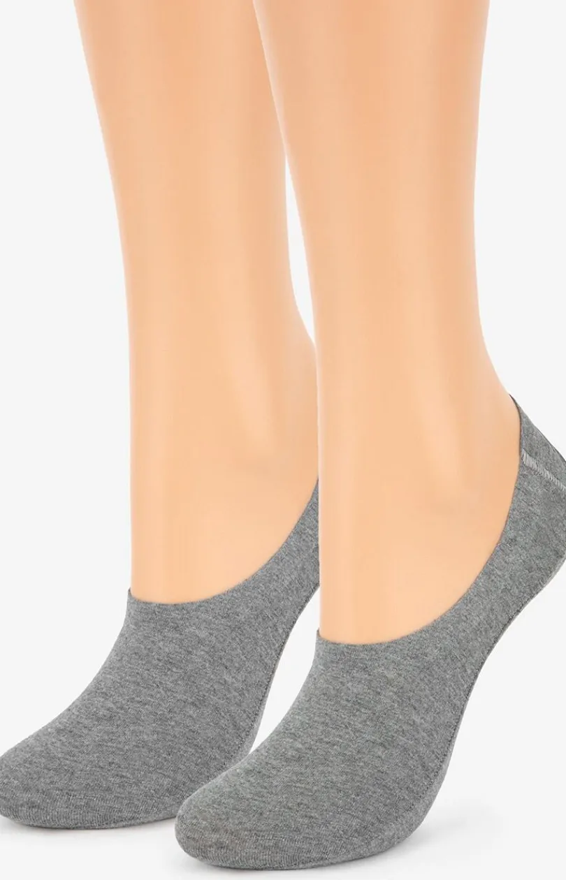 Damskie Marilyn Skarpetki|Skarpety Stopki - 2-pack stopki damskie z silikonem szare Discreet