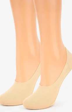 Damskie Marilyn Skarpetki|Skarpety Stopki - 2-pack stopki damskie z silikonem beżowe Discreet