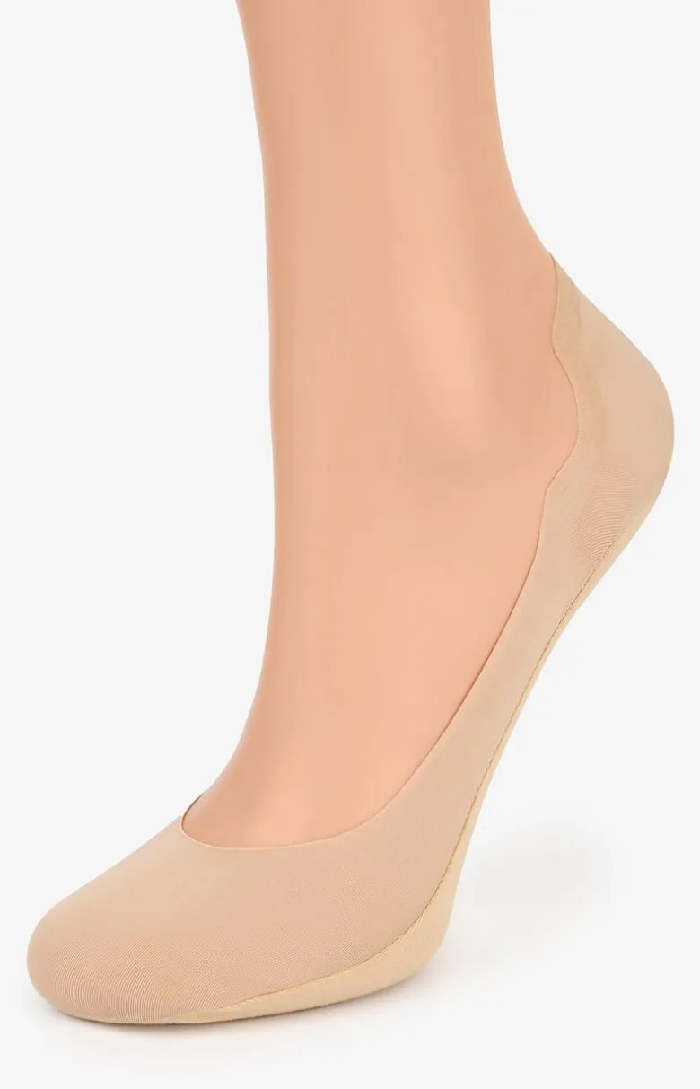 Marilyn 2-pak stopki damskie beżowe z silikonem Comfort Low