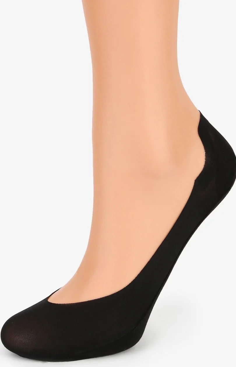 Marilyn Skarpetki - 2-pak stopki damskie czarne z silikonem Comfort Low