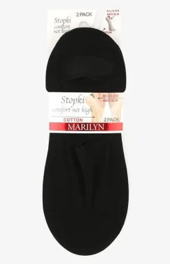 Marilyn 2-pak stopki damskie czarne z lekkiej siateczki Comfort Net High