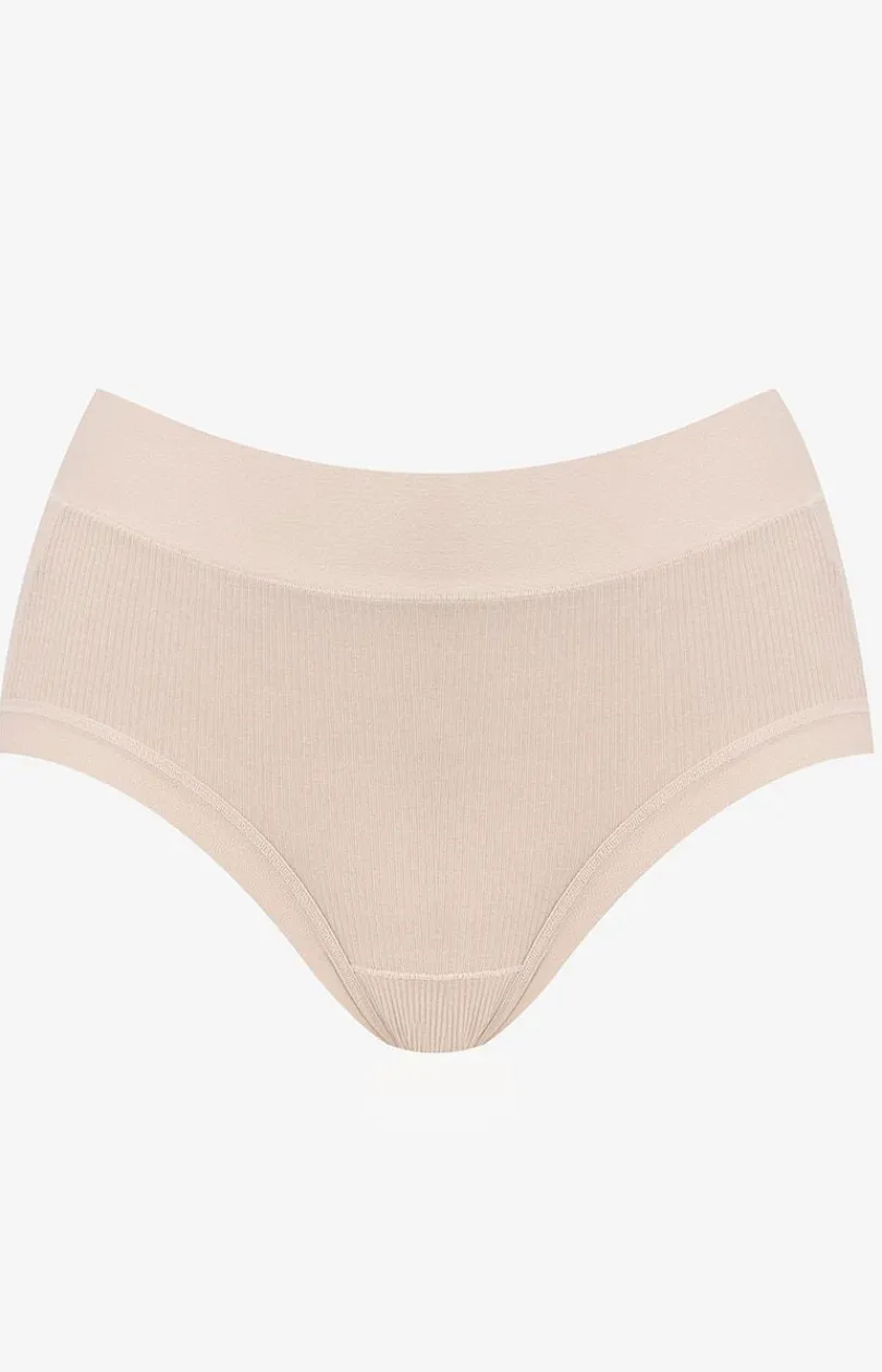 Damskie Marilyn Figi, Stringi, Panty|Figi Damskie - prążkowane figi damskie beżowe Betti