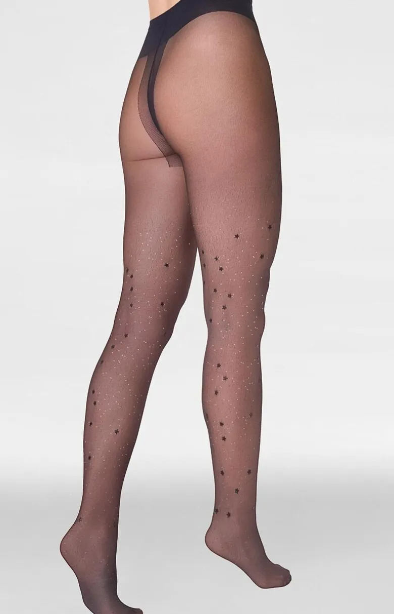 Marilyn rajstopy transparentne z brokatem w motyw gwiazdek 20 DEN Allure F04