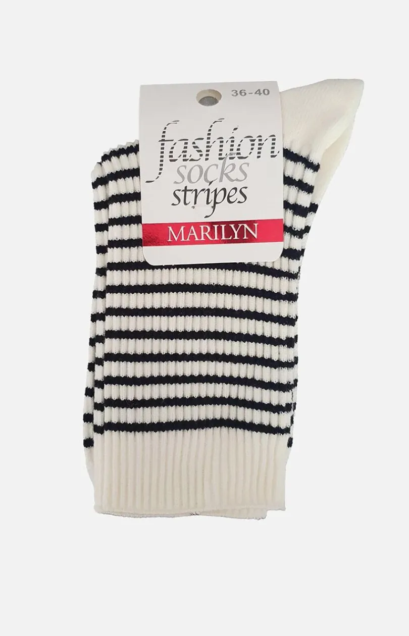Damskie Marilyn Skarpetki|Długie Skarpetki - skarpetki damskie w paski Stripes
