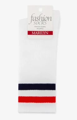 Damskie Marilyn Skarpetki|Długie Skarpetki - skarpetki damskie w sportowym stylu Two Straps
