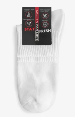 Marilyn skarpetki męskie bawełniane białe o niskim kroju Stay Fresh