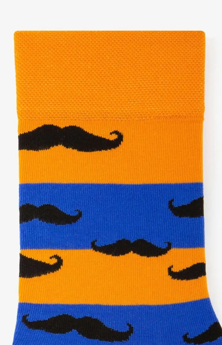 Marilyn skarpety męskie z zabawną grafiką czarnych wąsów Mustache