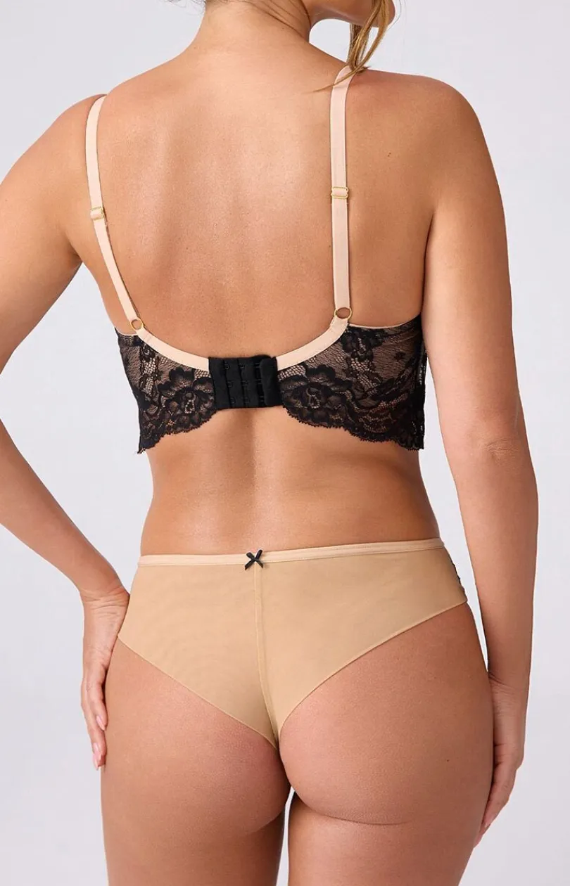 Damskie Marilyn Biustonosze Braletka|Biustonosze Semi-Soft - tringi dakie z koronką czarne Capri