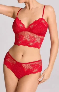 Damskie Marilyn Półgorsety Damskie|Biustonosz Bez Fiszbin - top daki z czerwoną koronką Gir Night