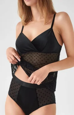 Marilyn top damski z koronkowym wykończeniem Brenda
