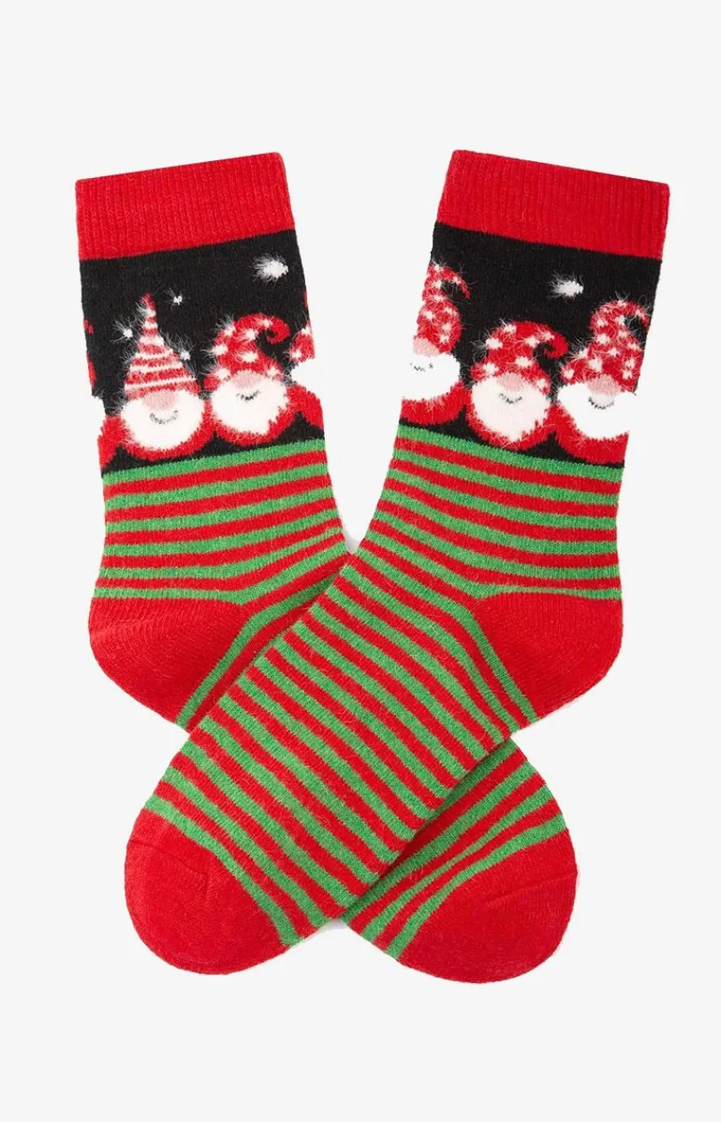 Damskie Marilyn Skarpetki|Kolorowe Skarpetki - świąteczne skarpetki damskie czerwono-zielone D33