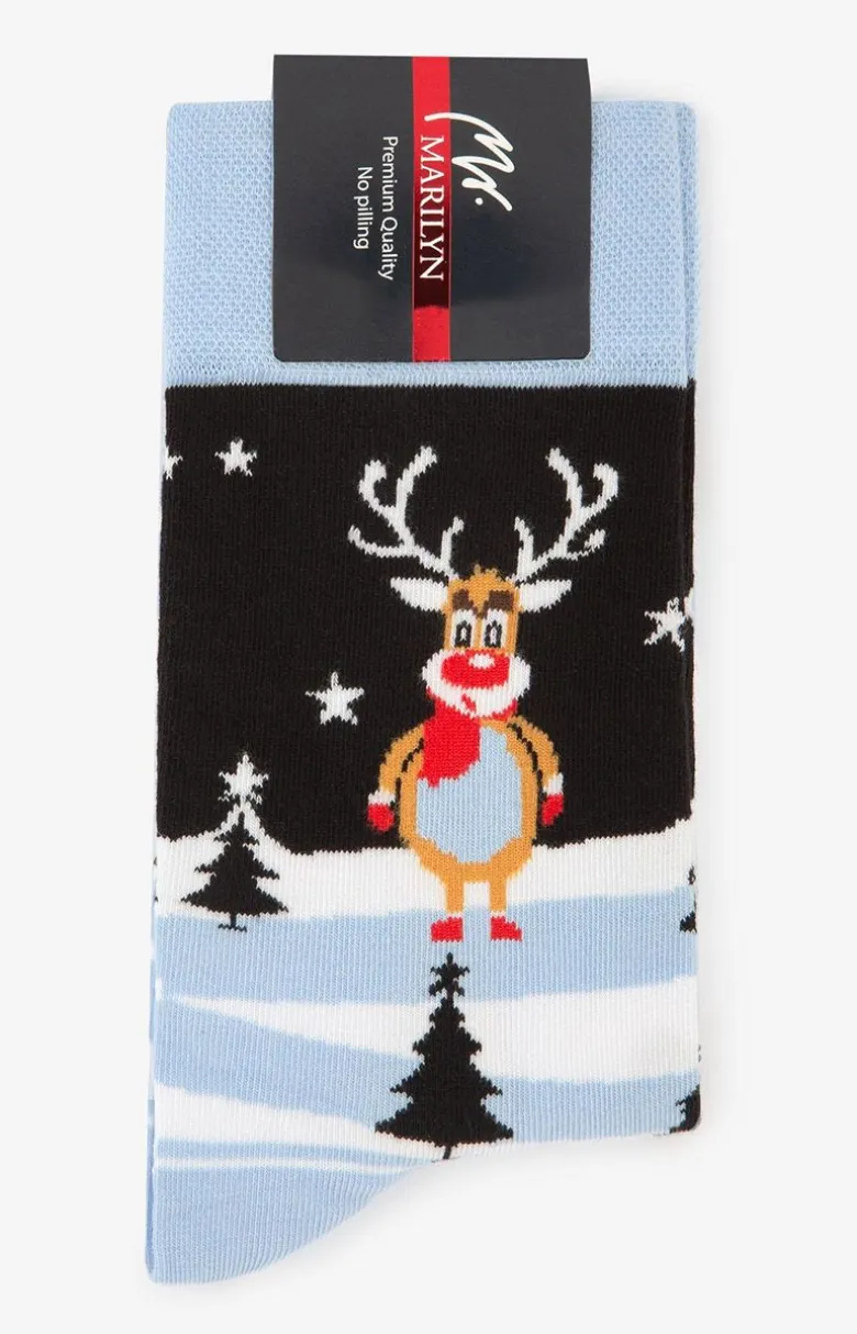 Marilyn świąteczne skarpetki męskie Rudolph