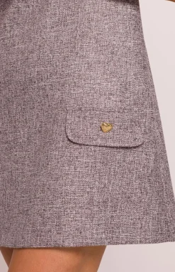 MOE Moda - mini sukienka trapezowa grafitowa M855
