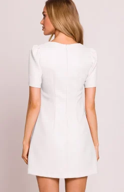 Moe mini sukienka trapezowa śmietankowa M855