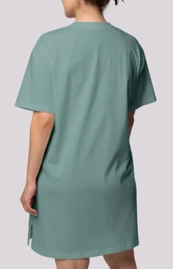Mona bawełniana koszula nocna damska oliwkowa Bliss Plus Size