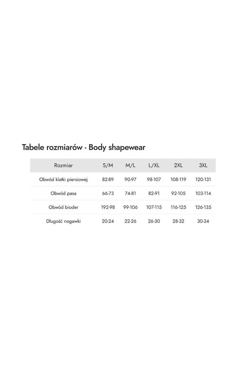 Mona body damskie modelujące czarne Shapewear Plus Size