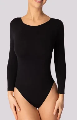 Mona body damskie z długim rękawem czarne Longsleeve Base