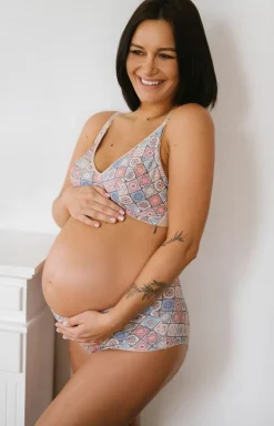 Momtobe Bielizna Ciążowa|Biustonosz Duże Rozmiary - Motley Ornament mama biustonosz soft do karmienia