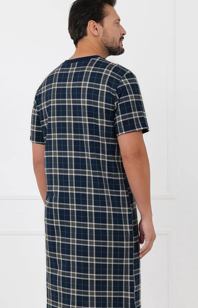 Męskie Italian Fashion Piżamy Męskie - Męska koszula nocna z krótkim rękawem Andreas
