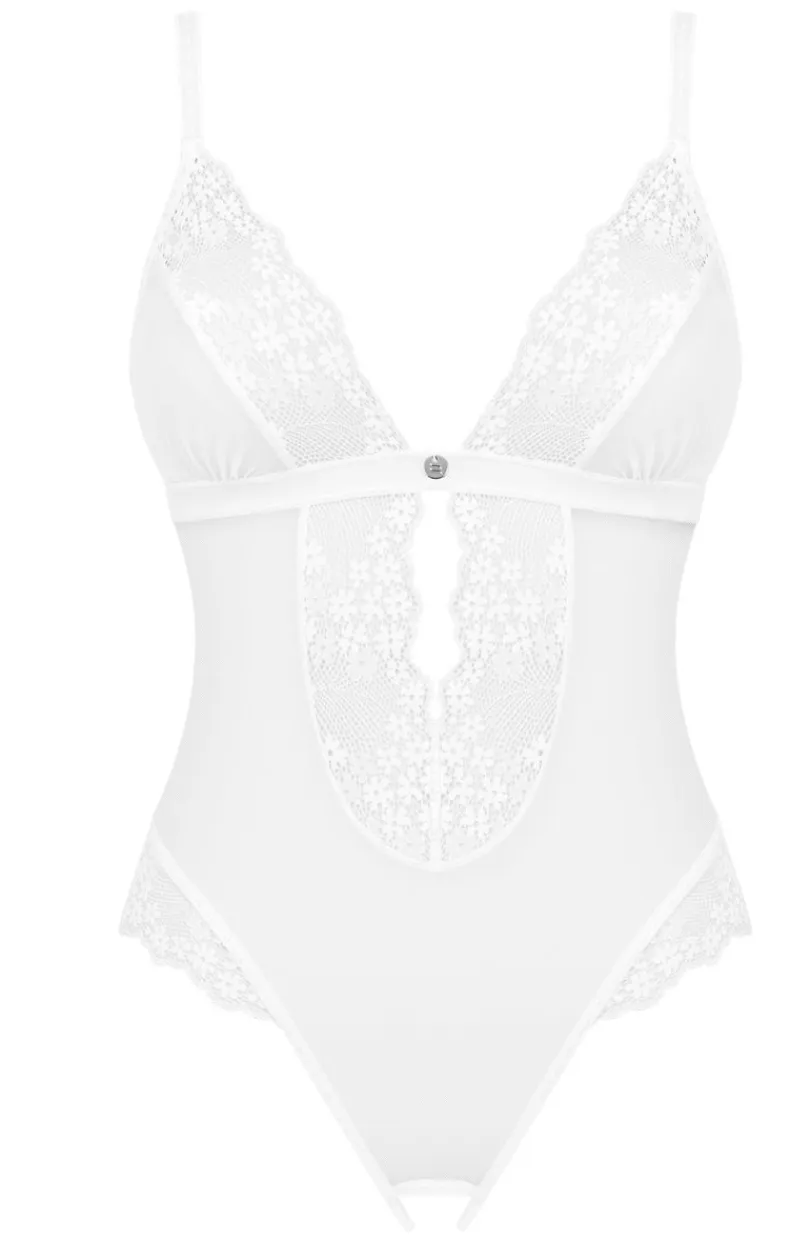 Obsessive Body|Body - białe koronkowe body z otwartym krokiem Heavenlly