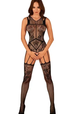 Obsessive Bodystocking|Body - bodystockig z kwiatowym wzorem F239