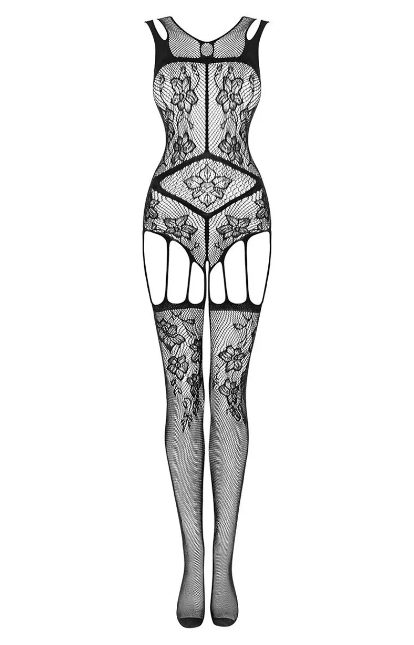 Obsessive Bodystocking|Body - bodystockig z kwiatowym wzorem F239