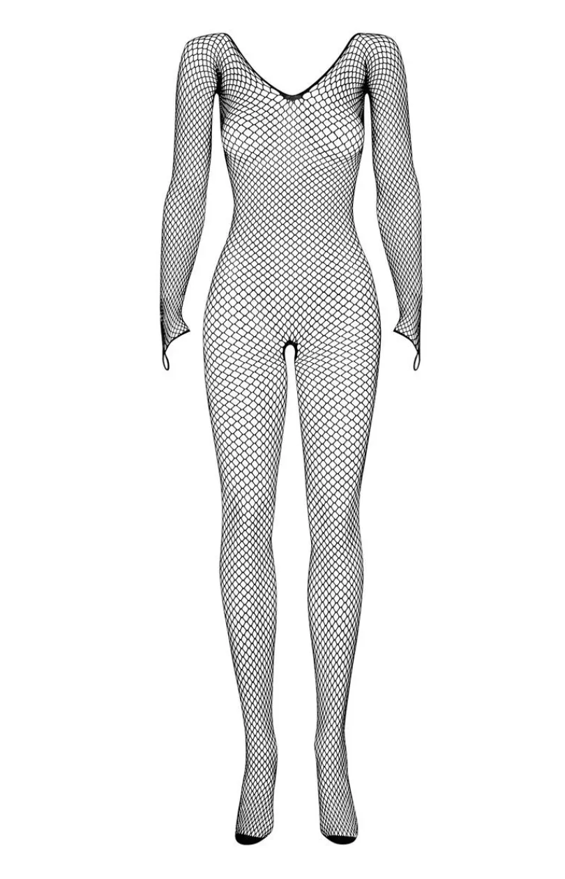 Obsessive Bodystocking|Body - bodystocking z długim rękawem black N109