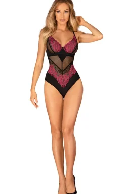 Obsessive body z różowym haftem Rosenty