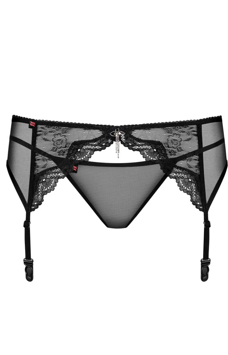 Obsessive Charms black pas do pończoch i stringi