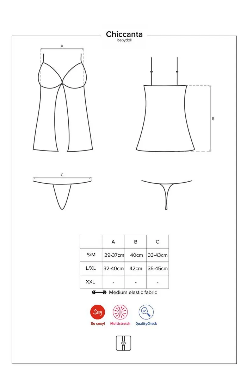 Damskie Obsessive Koszulki|Seksowna Koszula Nocna - Chiccanta koszulka babydoll i stringi