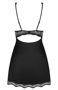 Damskie Obsessive Seksowna Koszula Nocna|Koszulki - czarna koszulka babydoll i stringi Luvae