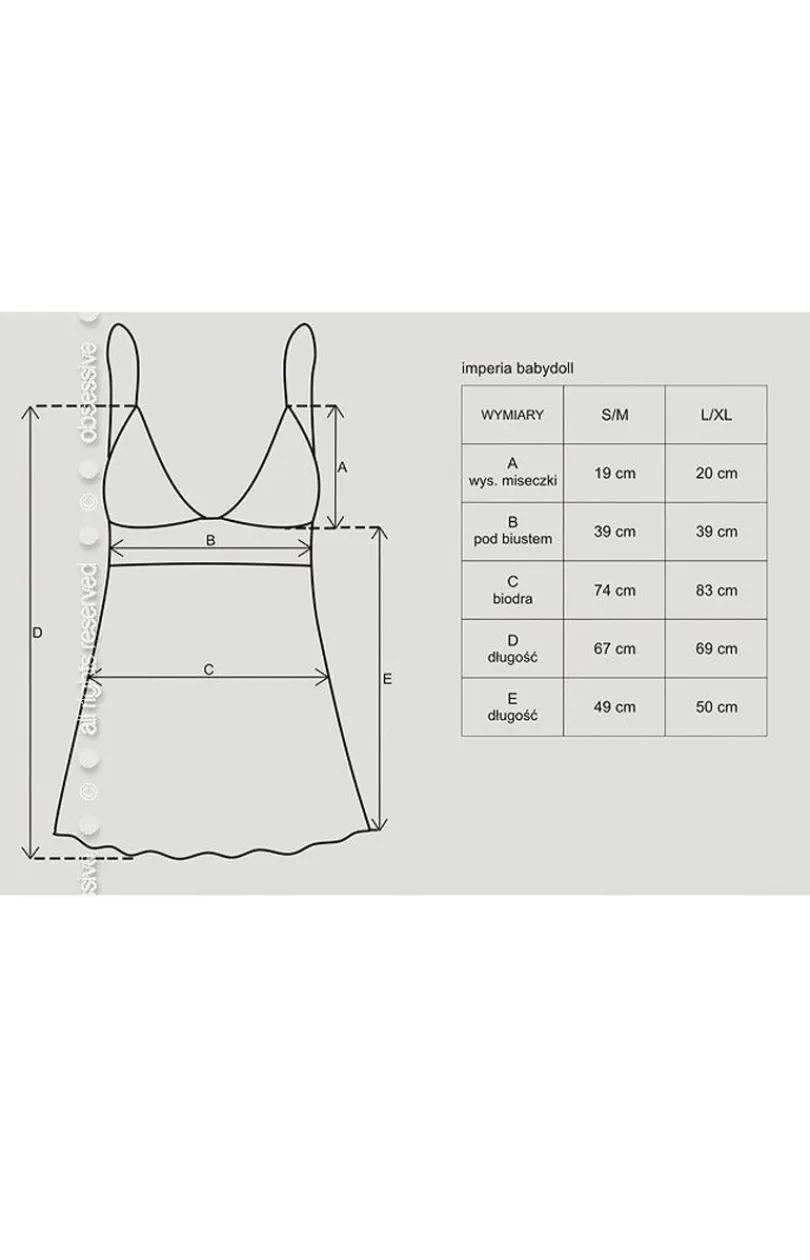 Damskie Obsessive Koszulki|Seksowna Koszula Nocna - czarna koszulka nocna babydoll i stringi Idillia