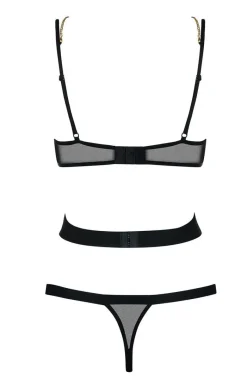 Obsessive Body|Body - czarne body damskie z łańcuszkiem Bondy teddy