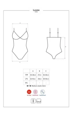 Obsessive Body|Body - czarne body damskie z koronkowymi miseczkami Luvae