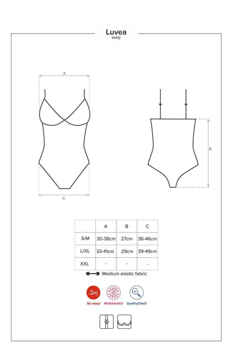 Obsessive Body|Body - czarne body damskie z koronkowymi miseczkami Luvae