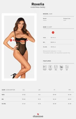 Obsessive Body|Body - czarne body o otwartym kroju Roxelia