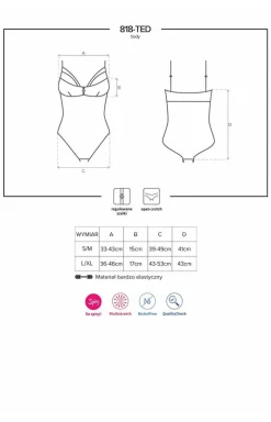 Obsessive czarne body otwarty krok 818-TED-1